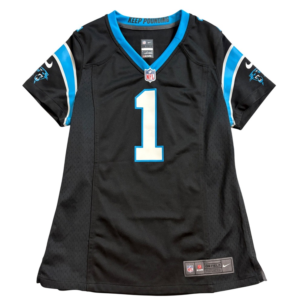 Nike Carolina Panthers Cam Newton 1 Jersey Womens Medium Black NFL On Field